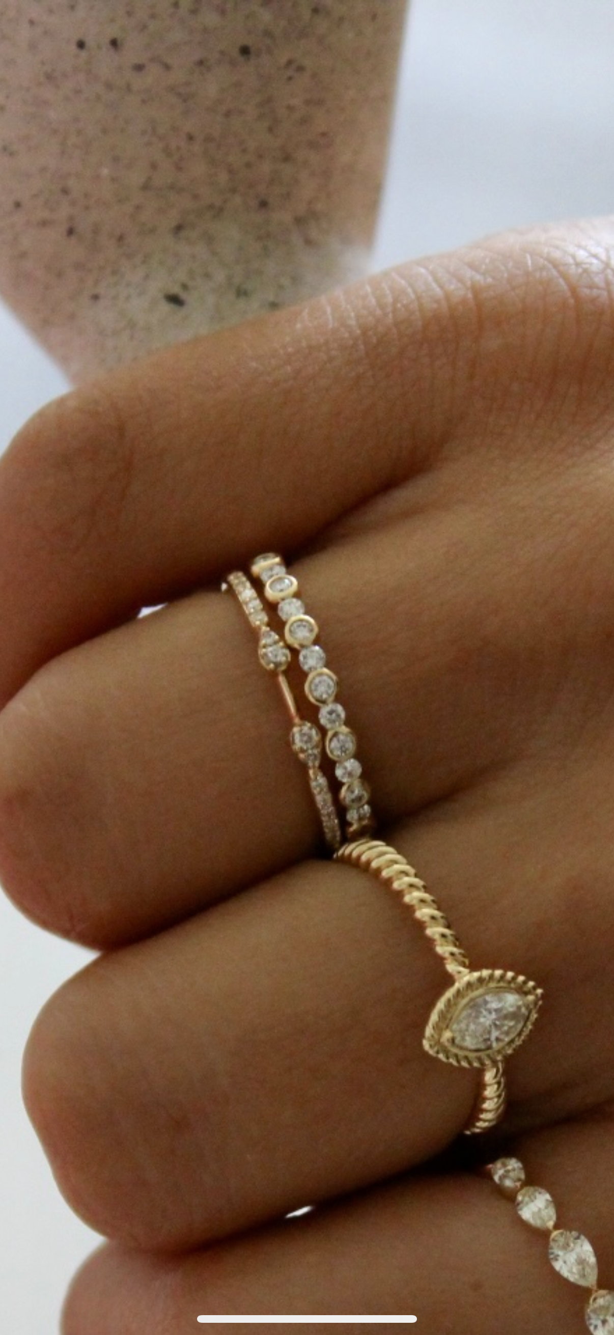 Delicate Gold Stacking Ring with Diamonds