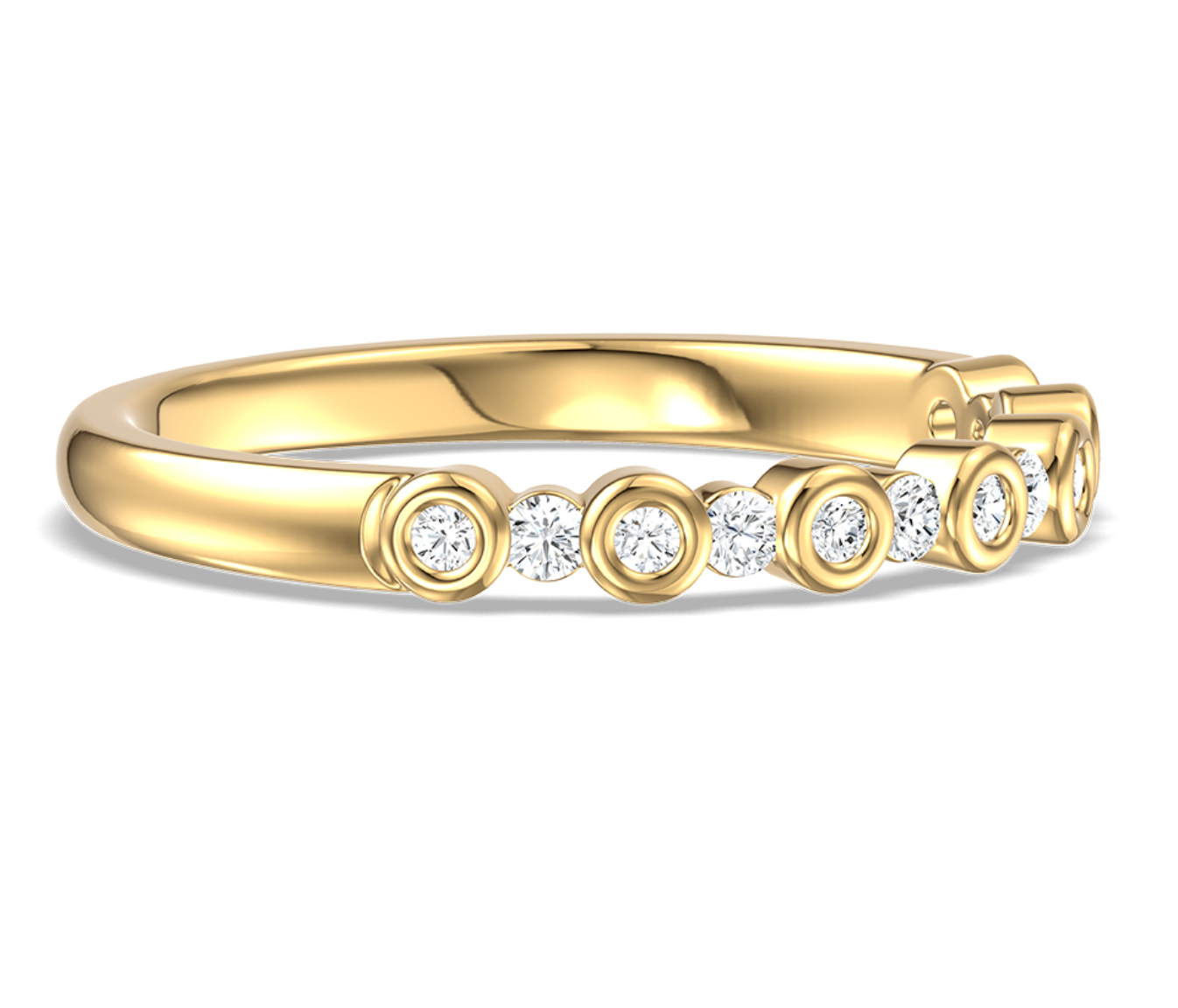 Gold Ring With Bezel Set Diamonds