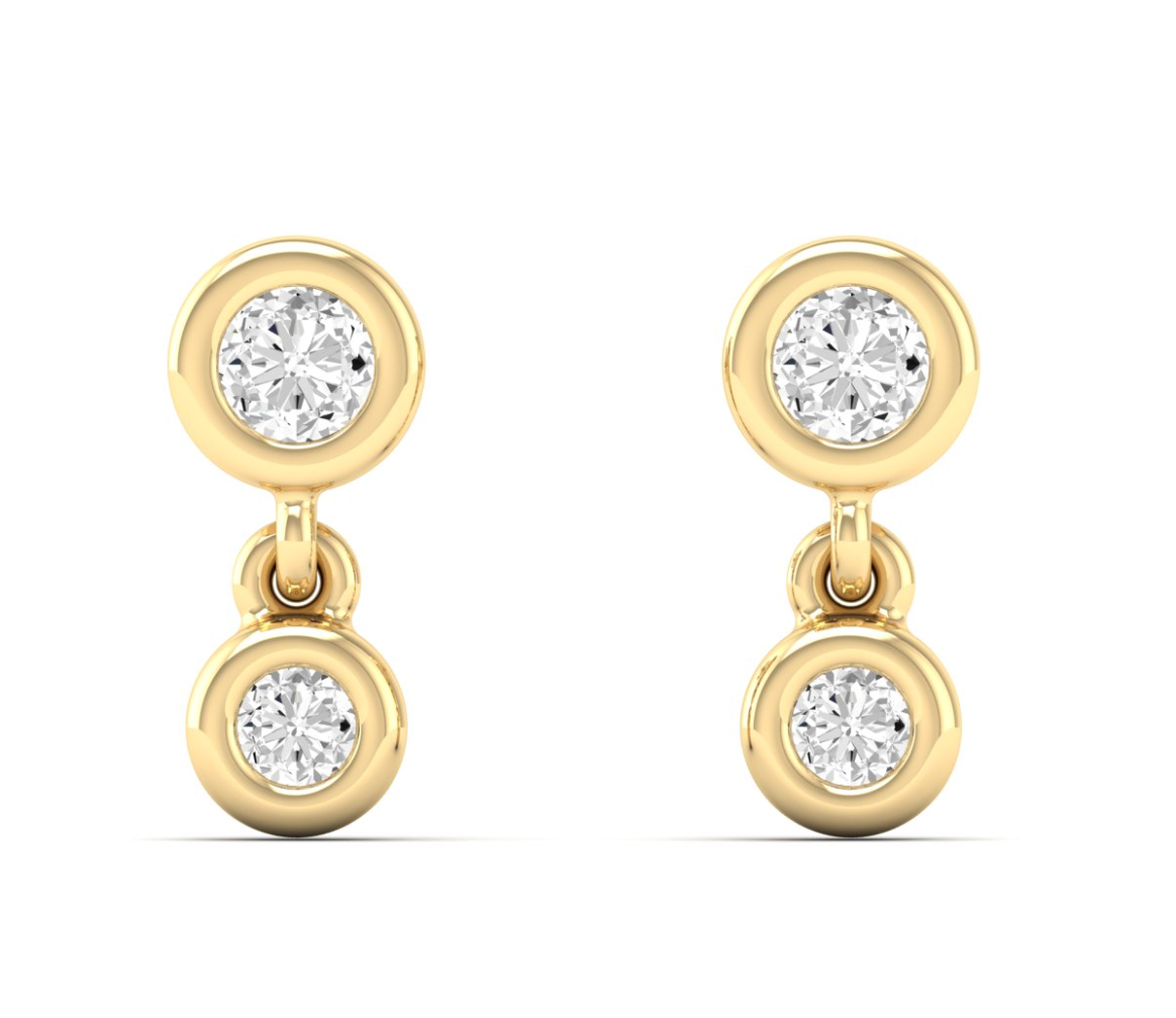 Gold Double Bezel Diamond Studs