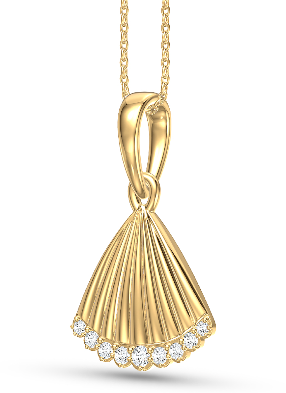 Gold Shell Diamond Charm