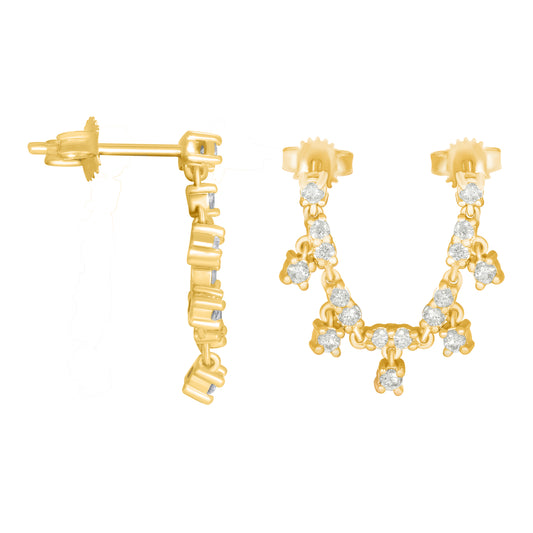 Gold Chain Drop Diamond Earrings
