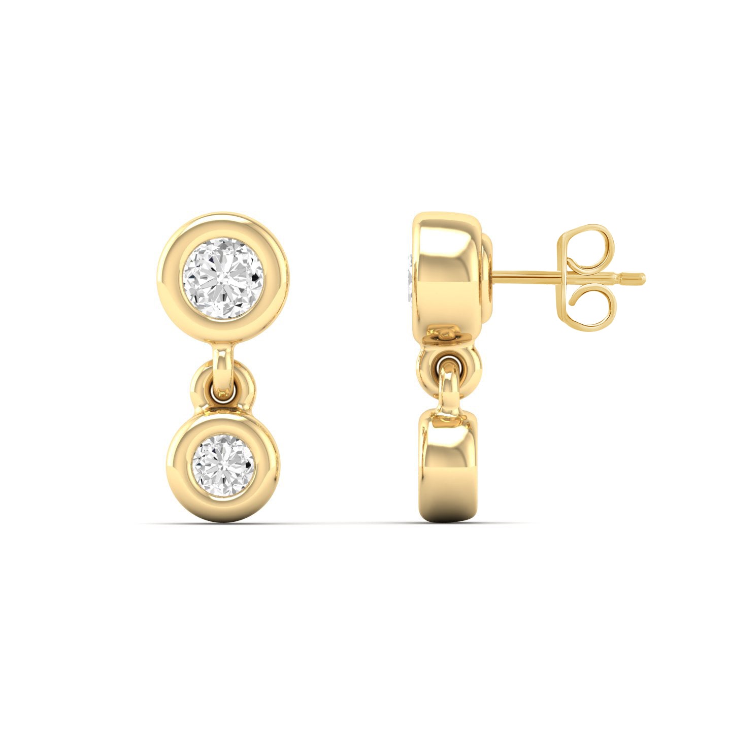 Gold Double Bezel Diamond Studs