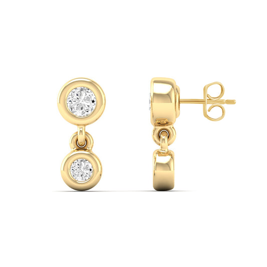 Gold Double Bezel Diamond Studs