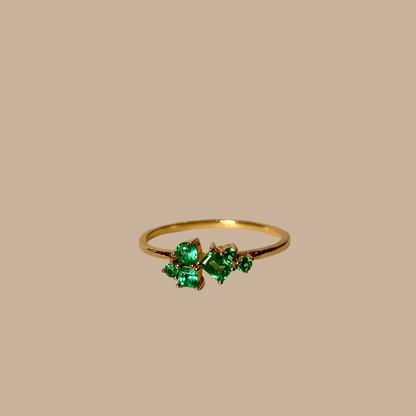 Emerald Cluster Ring