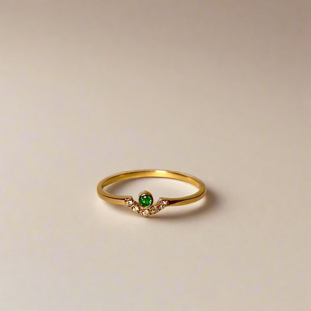 Emerald Crown Ring