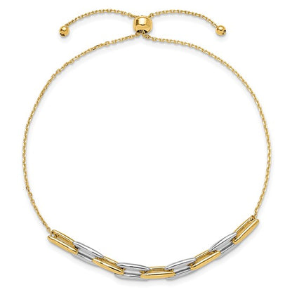 Yellow and White Gold Chain Bracelet