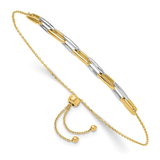 Yellow and White Gold Chain Bracelet