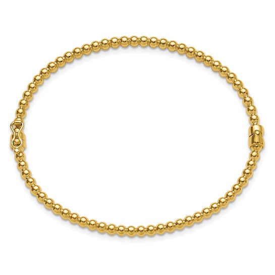 Gold Beaded Bangle Bracelet