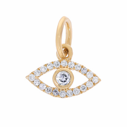 Gold Evil Eye Charm With Diamonds