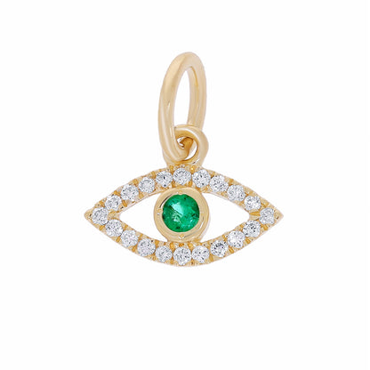 Gold Emerald Evil Eye Charm