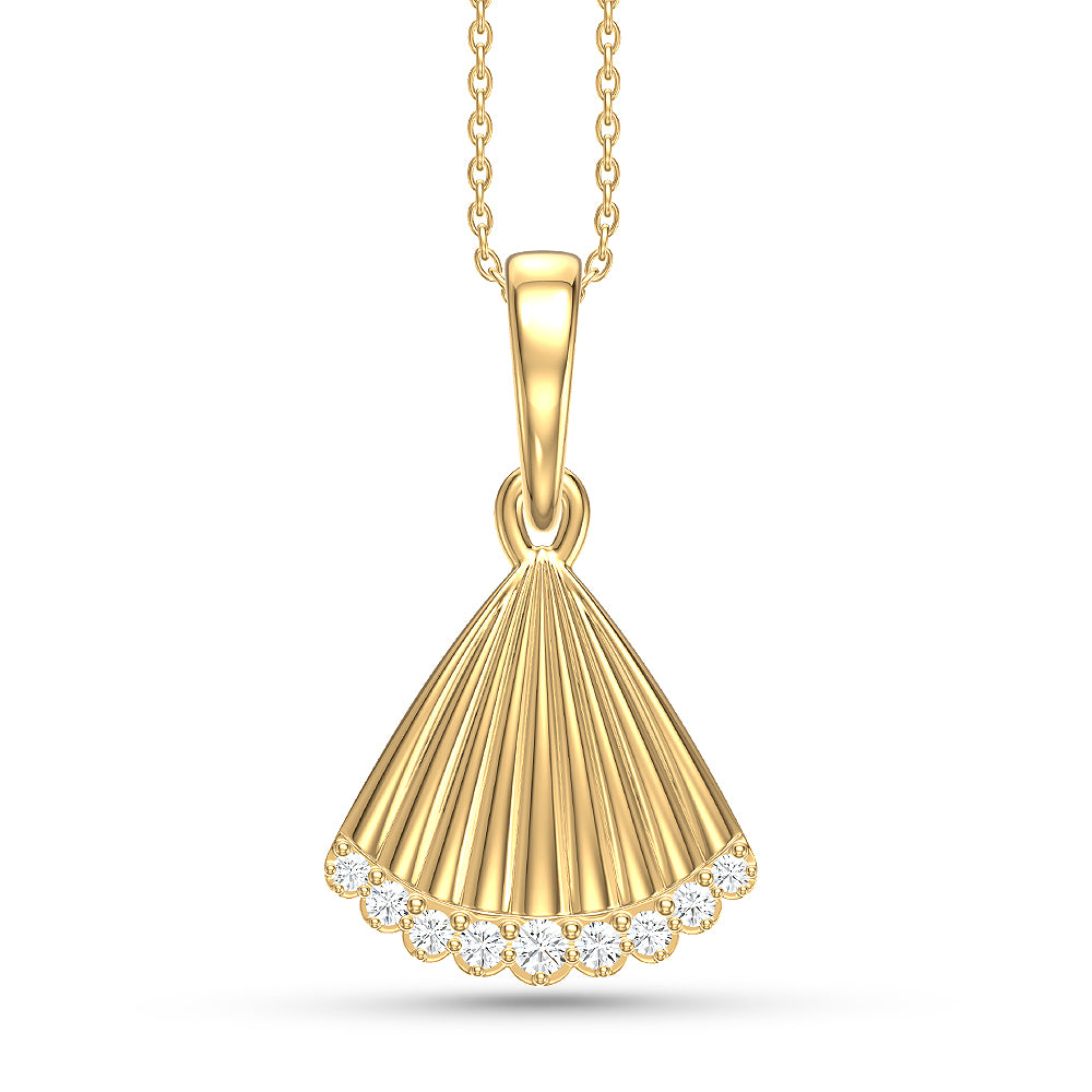 Gold Shell Diamond Charm