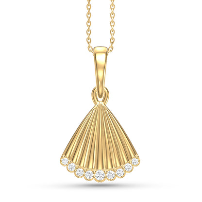 Gold Shell Diamond Charm