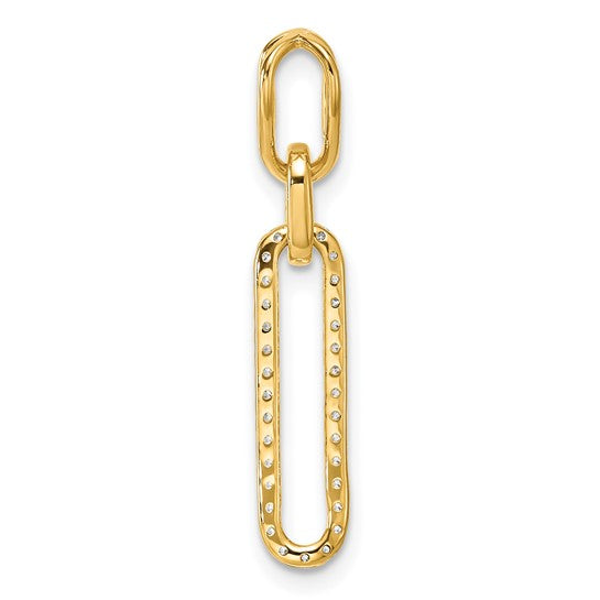 Paperclip Link Diamond Charm