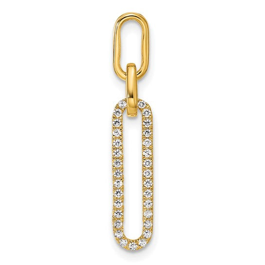 Paperclip Link Diamond Charm