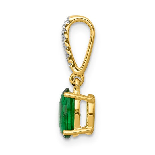 Emerald Diamond Charm