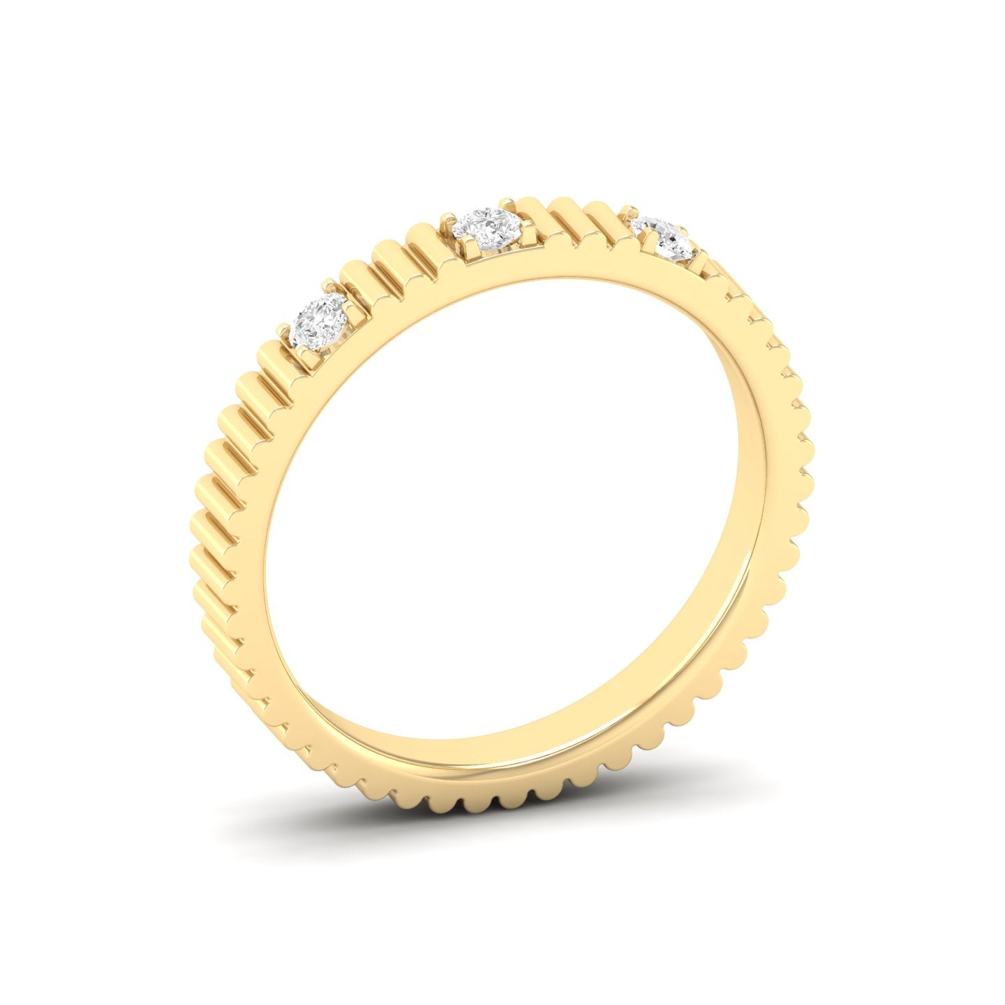 Gold Ring With Vertical Diamond Accents