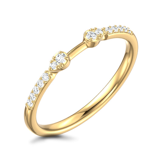 Delicate Gold Stacking Ring with Diamonds