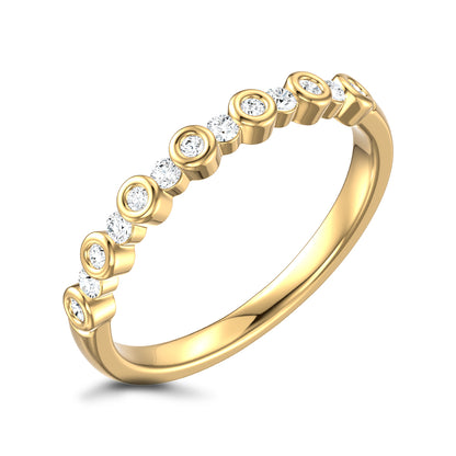Gold Ring With Bezel Set Diamonds
