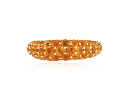 Gold Dome Ring With Citrine Stones