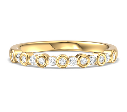 Gold Ring With Bezel Set Diamonds