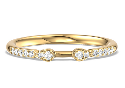 Delicate Gold Stacking Ring with Diamonds