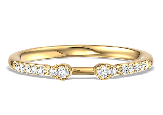 Delicate Gold Stacking Ring with Diamonds