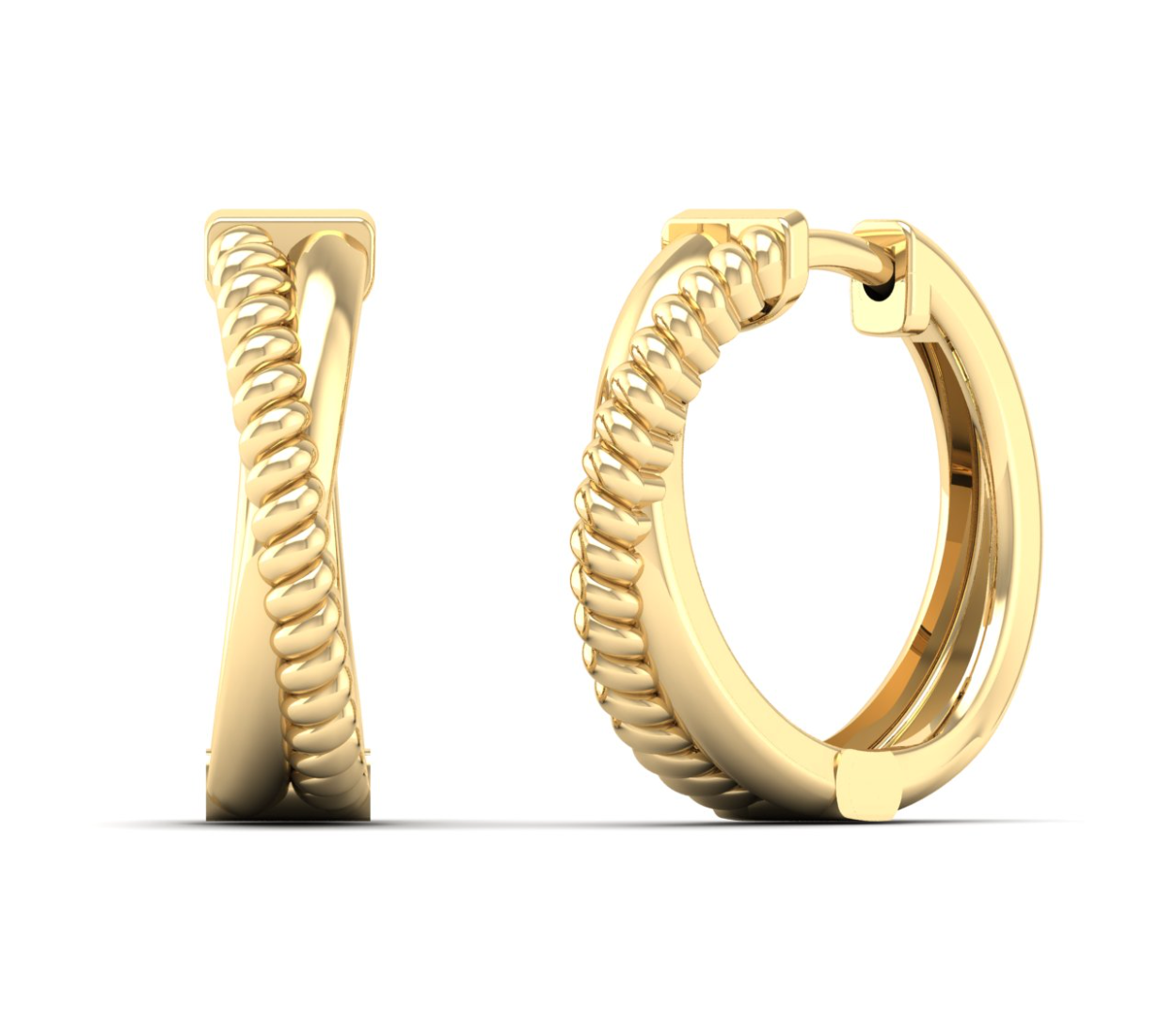 Twisted Gold Hoop Earrings