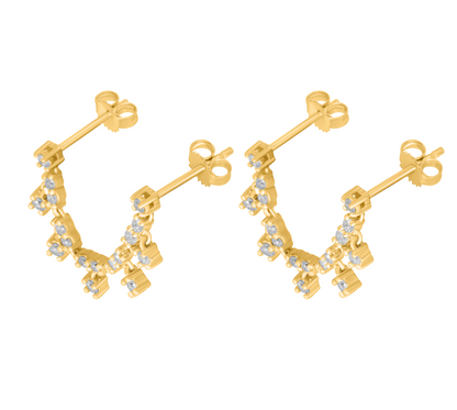 Gold Chain Drop Diamond Earrings