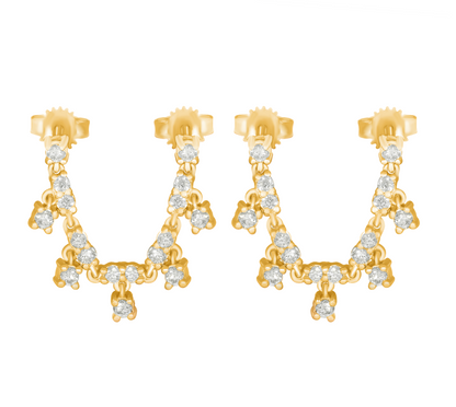 Gold Chain Drop Diamond Earrings