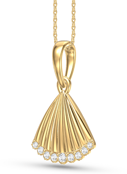 Gold Shell Diamond Charm
