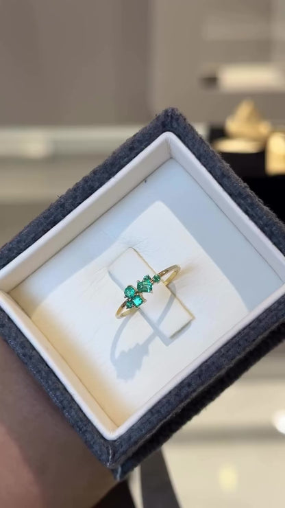 Emerald Cluster Ring